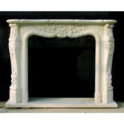 Stone fireplace marble mantel classic European style furniture for gas or electric heater