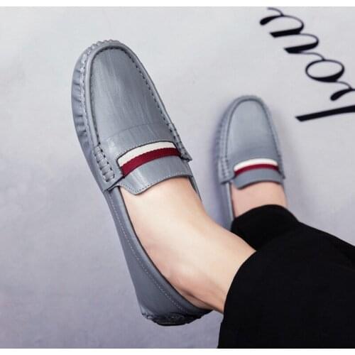 Loafers for Men Fall Winter Casual Oxford Shoes Genuine Leather Fur Slip On Shoes Men Moccasins Boat Shoes Pure Leather Loafer