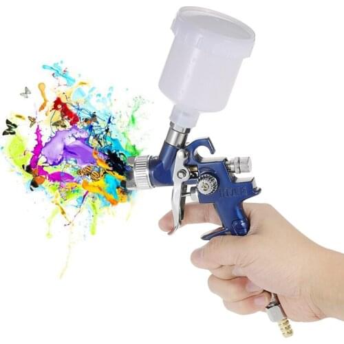 1.0mm Mini HVLP Air Sprayer Airbrush Kit Touch-Up Paint Spraying Tool Gravity-Feed Air Brush Car Painting for Spot Repairing