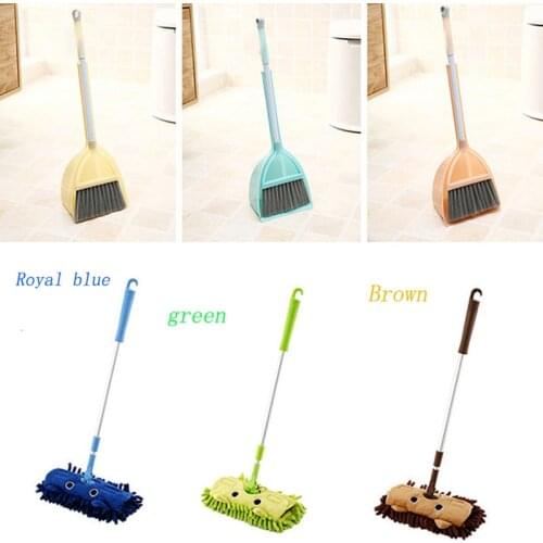 Mini Cartoon Mop broom set Telescopic Floor Mops Kids Children Absorbent Mops Household Cleaning Decontaminating Dust Tools