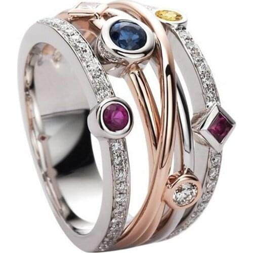 Milangirl Fashion Crystal Rings High Quality Jewelry Wedding Rings Female Engagement Accessories