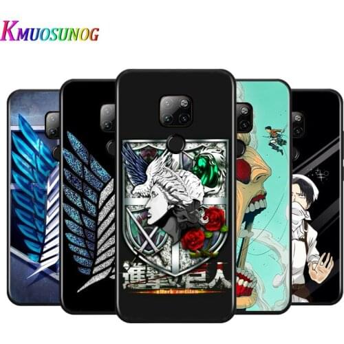 Anime Attack On Titan For Huawei Mate 10 20 20X(5G) 30 40 40RS Nova5i PRO Lite Plus Black Soft Phone Case