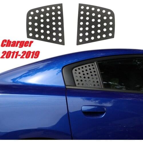 NEW-2Pcs Rear Window Triple-cornered Glass Quarter Trim Cover for Dodge Charger 2011-2019 Black