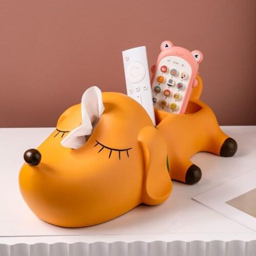 Nordic Creative Tissue Boxes Resin Cute Animal Container Storage Living Room Tissue Boxes Boite A Rangement Home Garden DB60ZJ