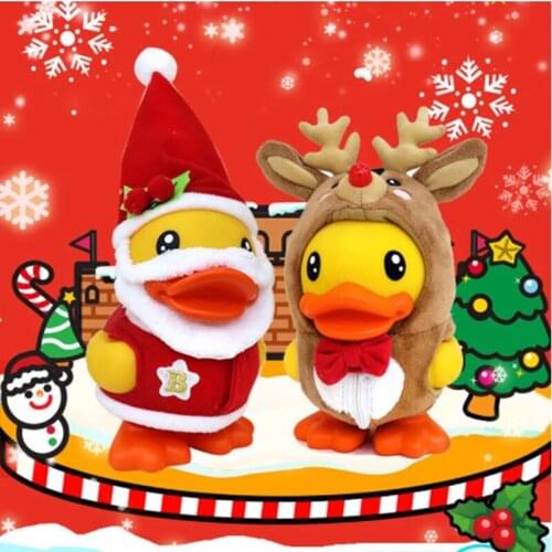 New Arrival Creative PVC Xmas Ducks Money Box Piggy Bank Duck Coin Saving Pot Desktop Decor Toys Kids Christmas Birthday Gift