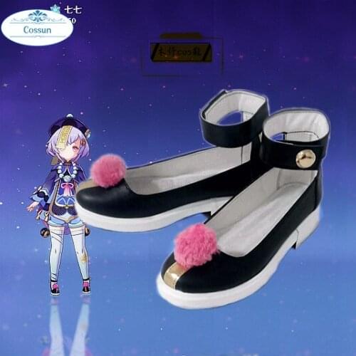 Game Anime Genshin Impact Qiqi Princess Shoes Women Girls Studen Shoes cosplay boots Flat shoes Thick sole