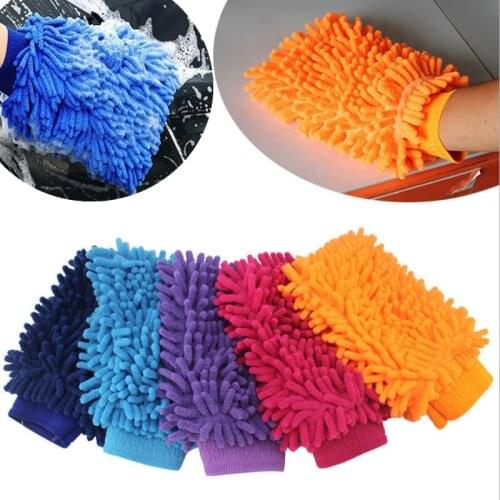 Car Cleaning Gloves Auto Window Dust Washing Mitt Cloth Chenille Double Microfiber Automobile Home Wash Tool Accessories