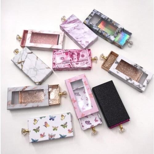 Custom Eyelash Packaging Box Butterfly Rectangle Magnetic Lash Boxes 3D False Mink Eyelashes Empty Lash Box