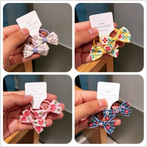 2 PCS Ethnic Style Girls Hair Accessories Princess Cute Headwear Kids Elastic Hair Bands Children Hair Ties Baby Headdress