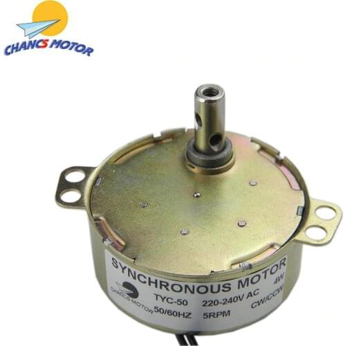 TYC-50 Synchronous Motor 220V AC Electric Gear Motor5-6RPM CW/CCW Torque 4Kg.cm 4W for Fan Microwave Oven
