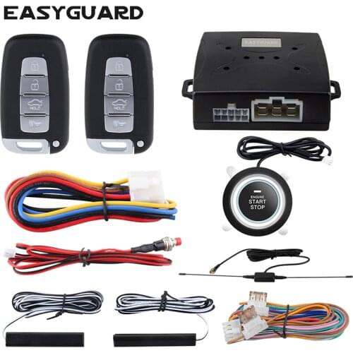 EASYGUARD PKE alarm system car smart key remote car alarm kit keyless entry push button start