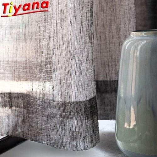Modern Semi-Blackout Flax Yarn Curtains for Living Room Fashion Coffee/Beige /Grey /Green Linen Curtains for Bedroom Balcony*VT