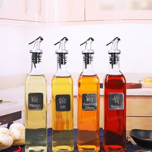 Oil Can Barrel Kitchen Leakproof Household Soy Sauce Vinegar Spray Glass Loading