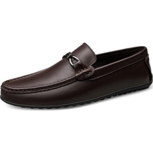 Lofer Shoes Man Classic Shoes Men 2021 Summer Comfy Slip-on Mens Flats Moccasins Male Footwear Genuine Leather Mens Shoes Soft