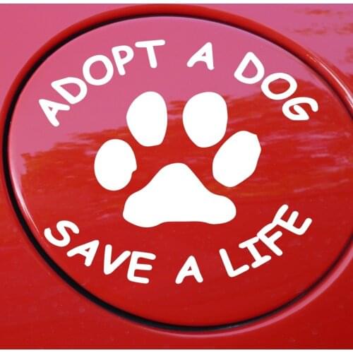 12.7*12.6CM Adopt A Dog Save A Life car sticker reflective waterproof decals modified accessories for mazda toyota honda bmw