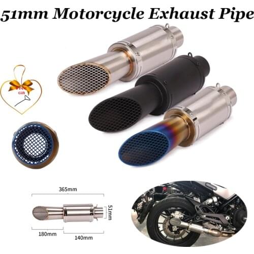 51mm motorcycle exhaust pipe gp design cafe racer with catalyst motorcycle exhaust pipe muffler For R6 MT07 MT09 RC390 250 Z900