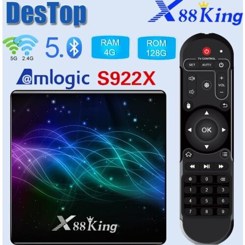 1PC X88 King 4GB128G Amlogic S922X TV Box Android 9.0 Dual Wifi BT5.0 1000M 4K Google Play Store Netflix Youtube 4K Media Player