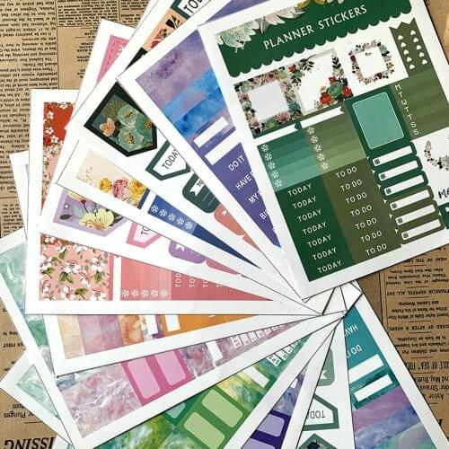 12pcs 16.5*21.35cm Ins style calendar plan Stickers For Suitcase Skateboard Laptop Luggage Fridge Phone Car Styling DIY Decal
