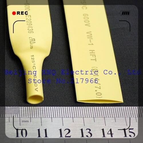 14mm yellow shrink tube heat shrink tubing heat shrinkable tube insulation ROHS UL certified environmental,Free shipping
