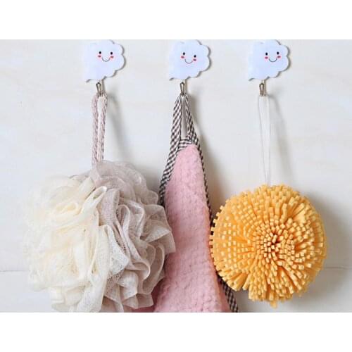 3/6/9 Pcs Cute Clouds Wall Door Hooks For Kids Room Decoration Key Bathroom Towel Hanger Hook
