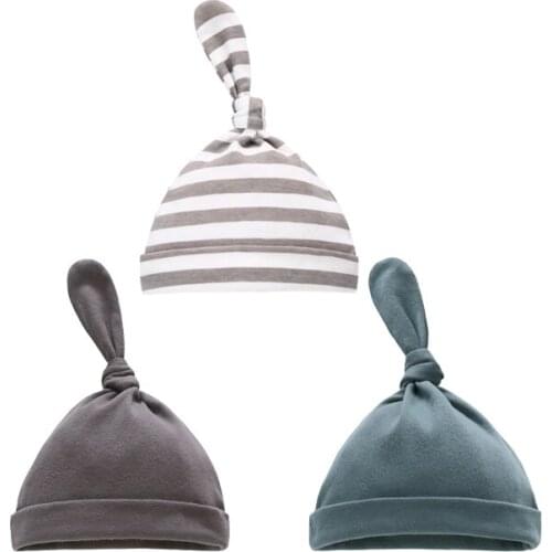 3pcs/lot Baby Hats 100% Cotton Cartoon Printed Baby Hats & Caps For 0-6 Months Newborn Baby Boys and Girls Accessories