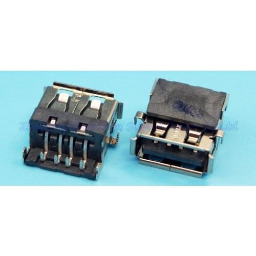 30pcs/lot New 2.0 USB connector USB Jack female socket For Laptop DELL HP etc Copper up