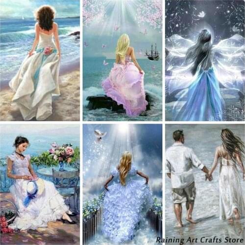 5D Diy Diamond Painting Elegant Lady Full Round Square Drill Rhinestone Cross Stitch Kits Embroidery Mosaic Pictures Home Decor