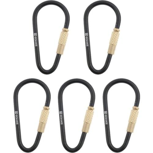 5x Aluminum Alloy Keychain Carabiners Buckle Hook For Outdoor Sports D Type