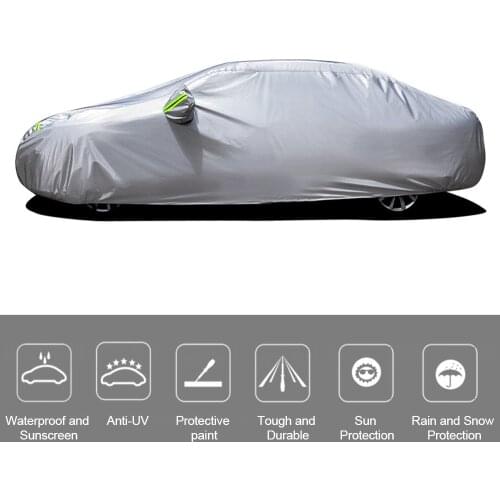 Car Cover Full Sedan Covers with Reflective Strip Sunscreen Protection Dustproof Waterproof UV Scratch-Resistant Universal