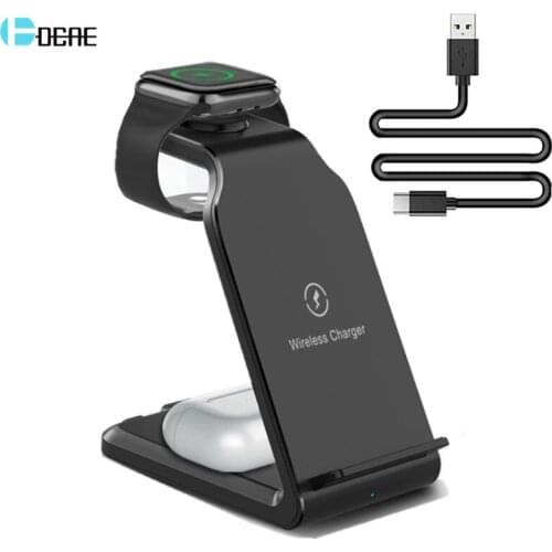 20W 4 in 1 Qi Wireless Charger for iPhone 12 11 XS Max XR X 8 USB Fast Charging Dock Station For Apple Watch 6 SE 5 AirPods Pro