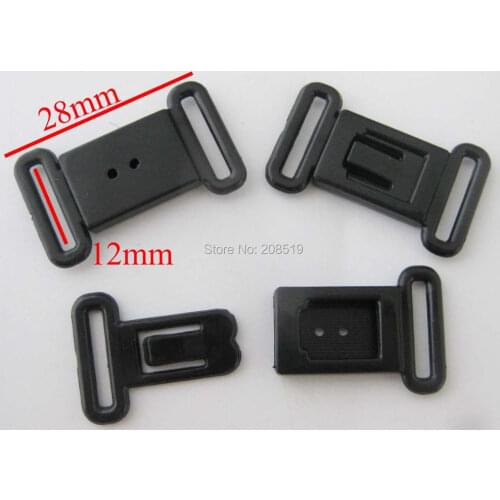 NBNLAG Black belt buckles fit 12mm 30pcs dress underwear adjustable accessories