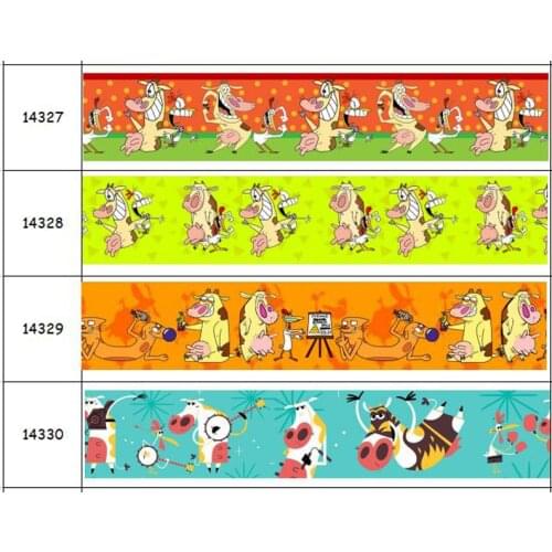 DHK 50yards Cow Printed Grosgrain Ribbon Accessory Hairbow Headwear Decoration DIY Wholesale OEM S1598