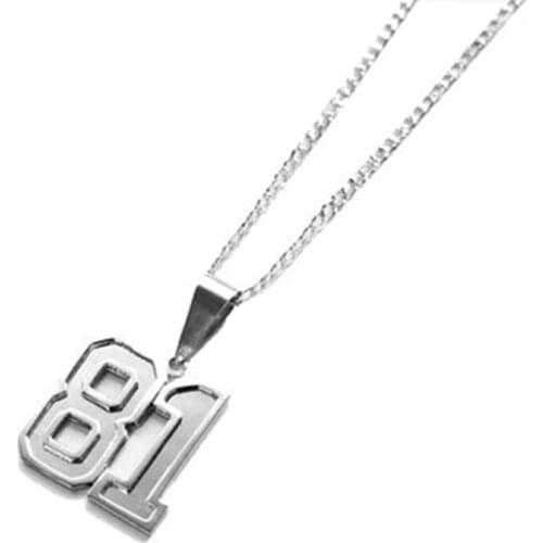 DUOYING Custom Number Choker Necklace Personlized Varsity Number Stainless Steel Pendant Necklace Numeral Jewelry For Women Gift