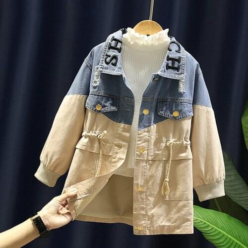 Fashion Girls Denim Coats New Spring Kids Jackets for Girls Teenagers Tops Autumn Children Clothing for 6 8 10 12 14 Years 2021