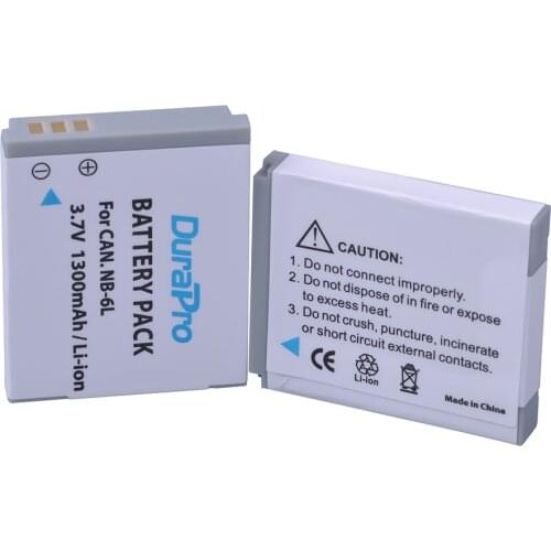 2pc NB-6L NB 6L 6LH NB-6LH 3.7V 1300mAh Camera Li-ion Battery For CANON PowerShot SX240 SX260 HS IXY110 SD980 Digital Camera