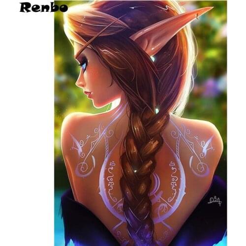 DIY Diamond Painting Elf girl Full Square round Drill Diamond Mosaic diamond embroidery sale Cross Stitch Kit Home Decoration
