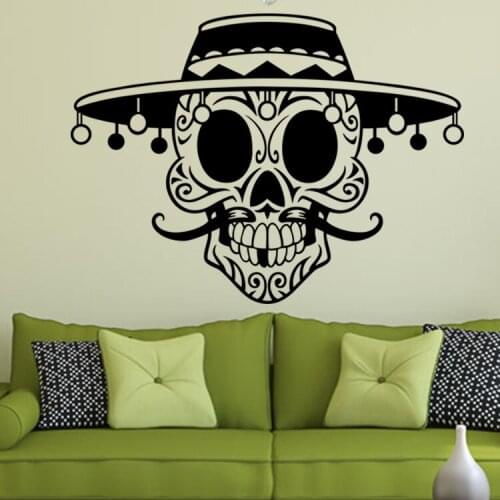 9553 Terrible Skull Stickers For Halloween Decor Self-adhesive Stickers For Window Door Sofa Background Of Home And Shop