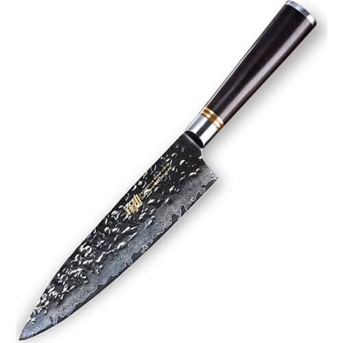 XSG Newest 8 Inch Ebony Wood Handle Damascus Chef Knife Japanese Vg10 Blade 67 Layers Steel Forged Damascus Kitchen Knives
