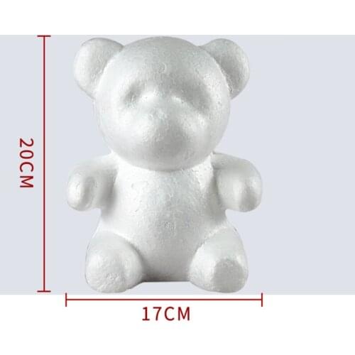 Valentines Day Handmade Rose Bear Foam Mold White Bear Model Simulation PE Rose Special
