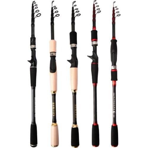 2021 new GLS brand carbon portable hard-tuned spinning/casting fishing rod 1.8-3.6M travel leisure telescopic fishing rod