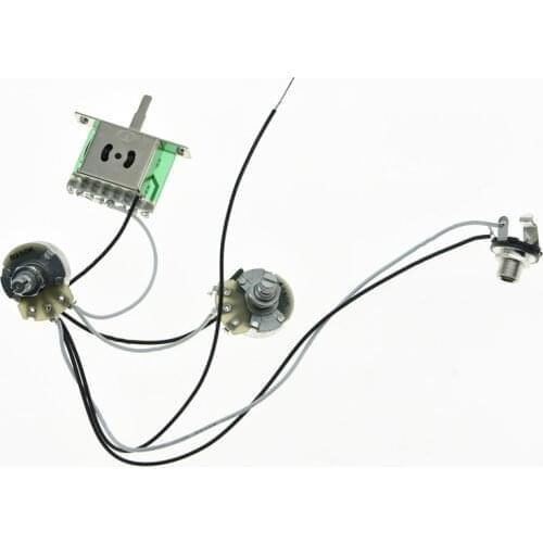 Prewired Guitar Wiring Harness 1V1T Large Alpha 250K Pots 5 Way Pickup Switch