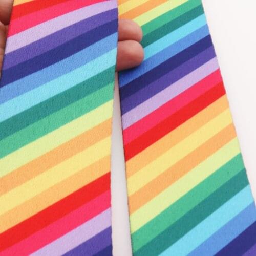 50mm Rainbow Webbing bag strap Smooth Soft Belt Webbing Lanyard handbag Bag Purse Webbing Leash Supplies-2"