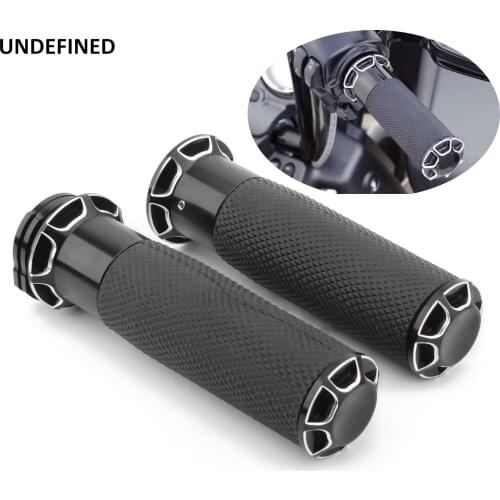 1" 25mm Handlebar Grip Motorcycle Handle Grips Aluminum For Harley Touring Road King Dyna Softail Fatboy VRSC Sportster XL XR
