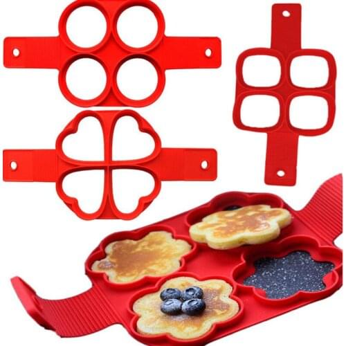 Silicone Pancake Nonstick Cooking Tool Heart Pancake Maker Egg Cooker Kitchen Baking Eggs Mold Kitchen Baking Kitchen Accessorie