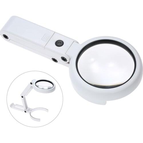 2019 New Foldable 8 LED Lights Illuminated Magnifier 5X 11X Magnifying Table Loupe Desk Table Reading Lamp Light Magnifier
