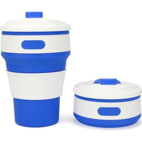 Ultra-thin Silicone Folding Cup Cover Outdoor Coffee Cups Children Available Travel Copa Telescopic Sport Water Cup