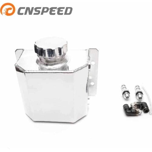 CNSPEED Universal 1L Alloy Aluminium Engine Oil Catch Can Breather Tank Mirror Polished Oil Catch Tank YC101320