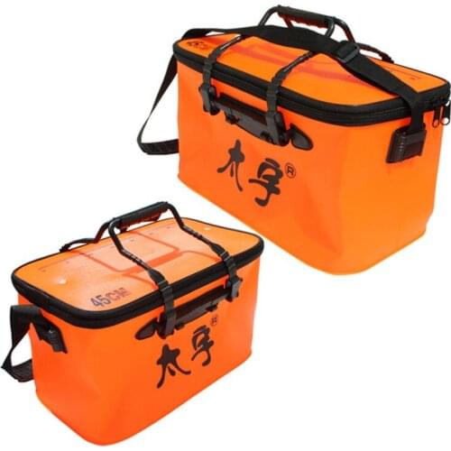 Top Quality Red Color 40cm 45cm Outdoor Canvas Bucket Folding Bucket Portable Camping Hiking Bucket Fishing Tackle Tools