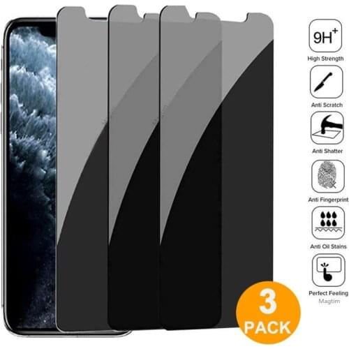 1-3Pcs Full PrivacyTempered Glass For iPhone 11 12 Pro XS Max XR X Protective Film For iPhone 12mini 6S 7 8 Plus SE2020 Anti-spy