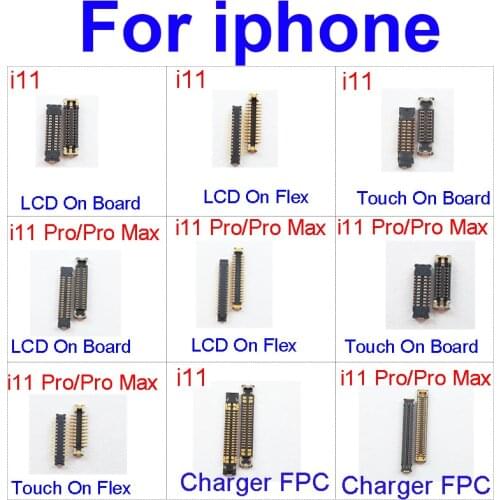 Charger Charging FPC Connector For iPhone 11 11 Pro Max Lcd Digitizer 3D Touch Screen Connector Clip On Motherboard Flex Cable